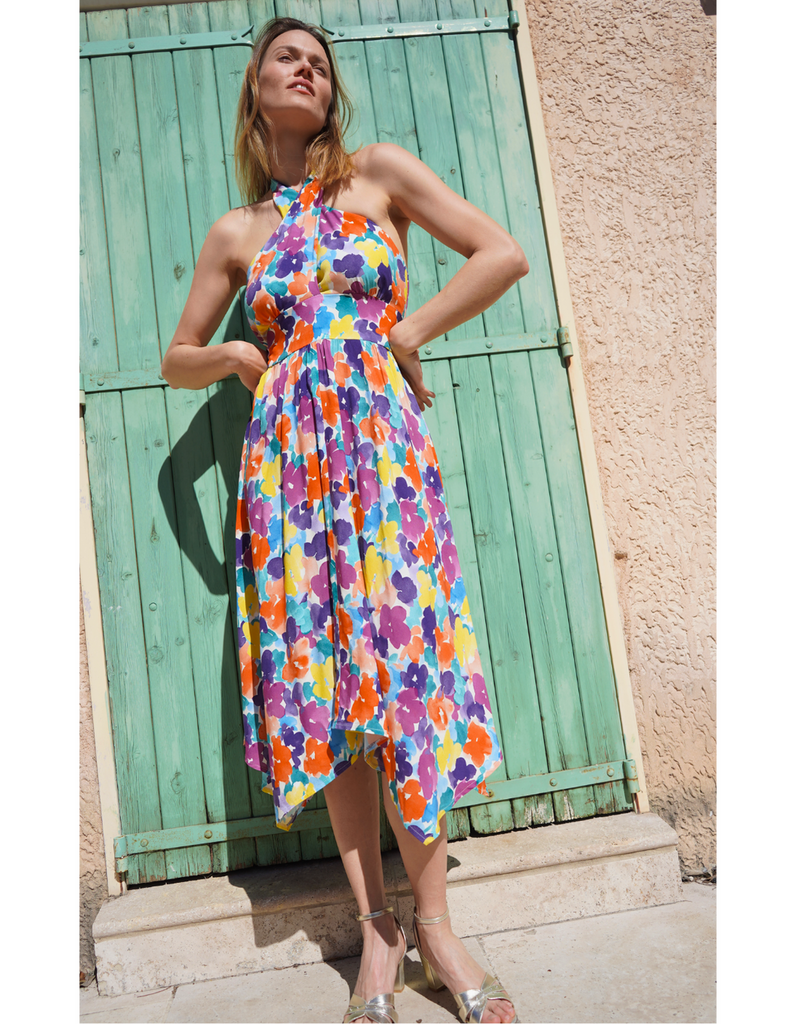 La robe Cassis - Multicolore - En stock - elleanor de provence, garde robe made in france