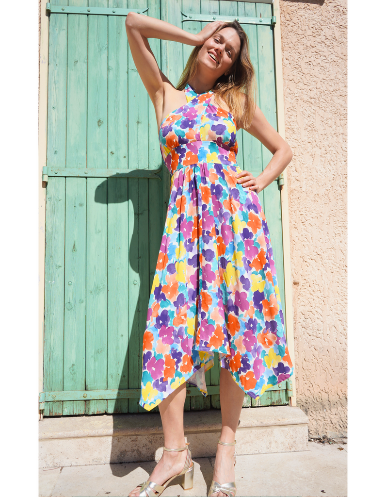 La robe Cassis - Multicolore - En stock - elleanor de provence, garde robe made in france