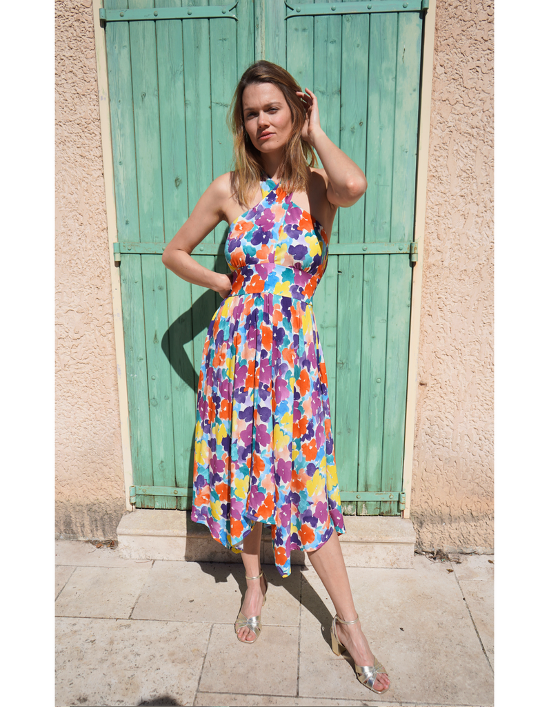 La robe Cassis - Multicolore - En stock - elleanor de provence, garde robe made in france