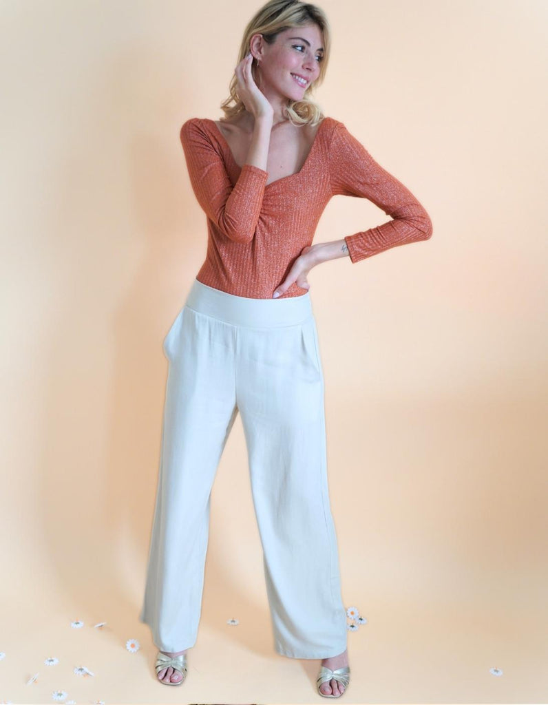 Le pantalon Grasse - Beige - En stock - elleanor de provence, garde robe made in france