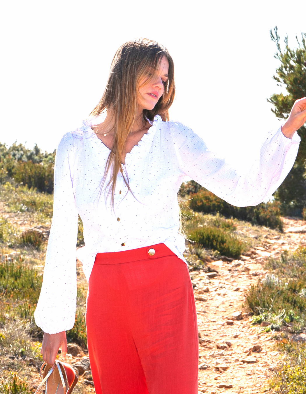 La chemise Amandine - Blanche et Or  - En stock