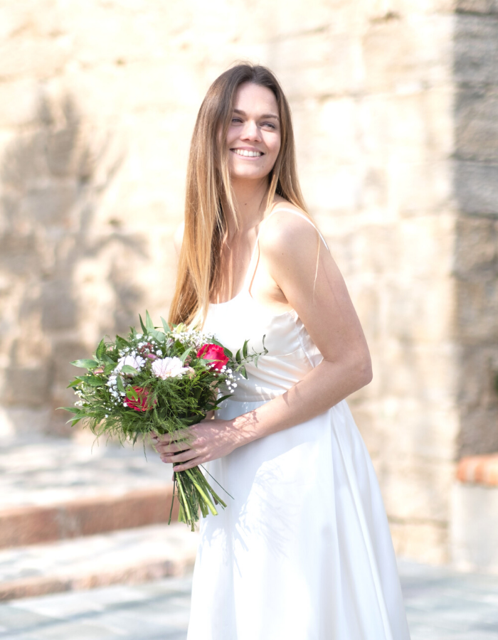 La robe Judith satin - En précommande -15% - elleanor de provence, garde robe made in france