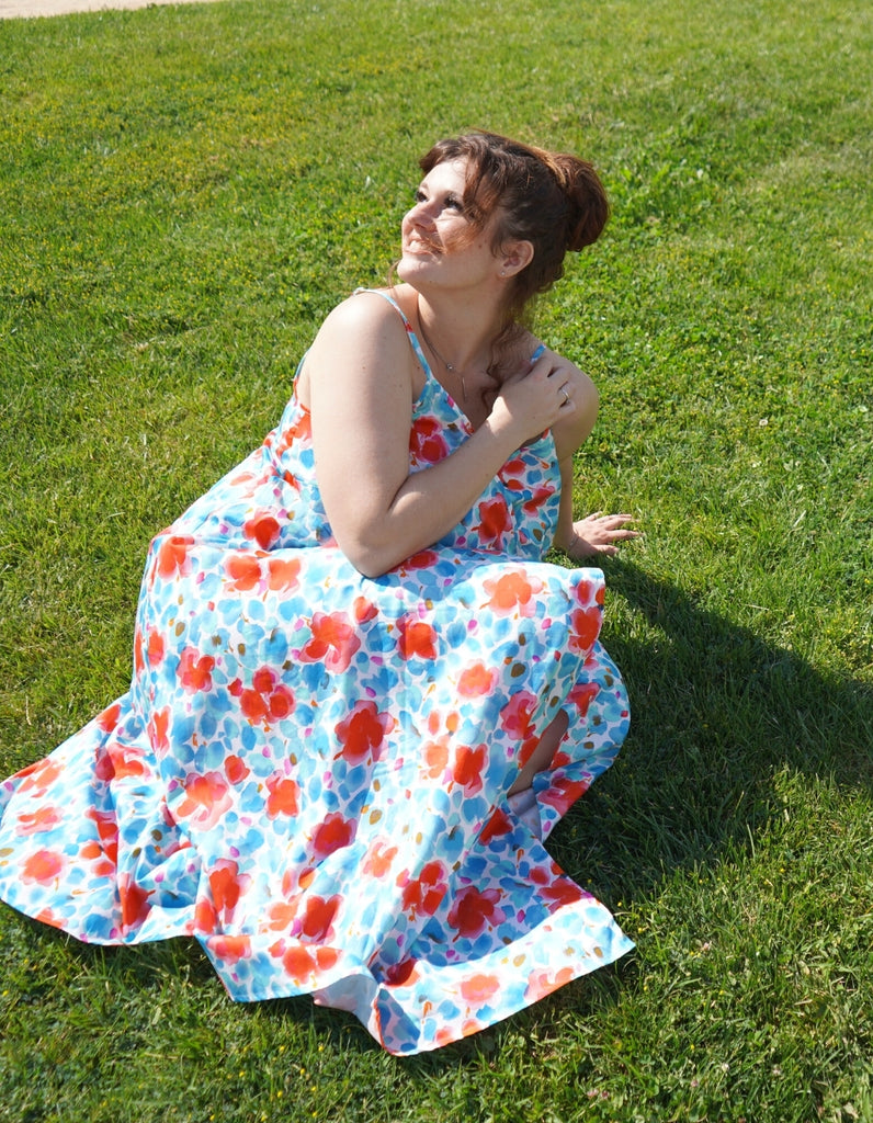 La robe d'été longue Léonie  - En stock - elleanor de provence, garde robe made in france