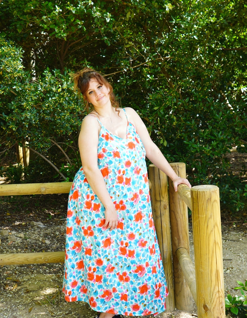 La robe d'été longue Léonie  - En stock - elleanor de provence, garde robe made in france