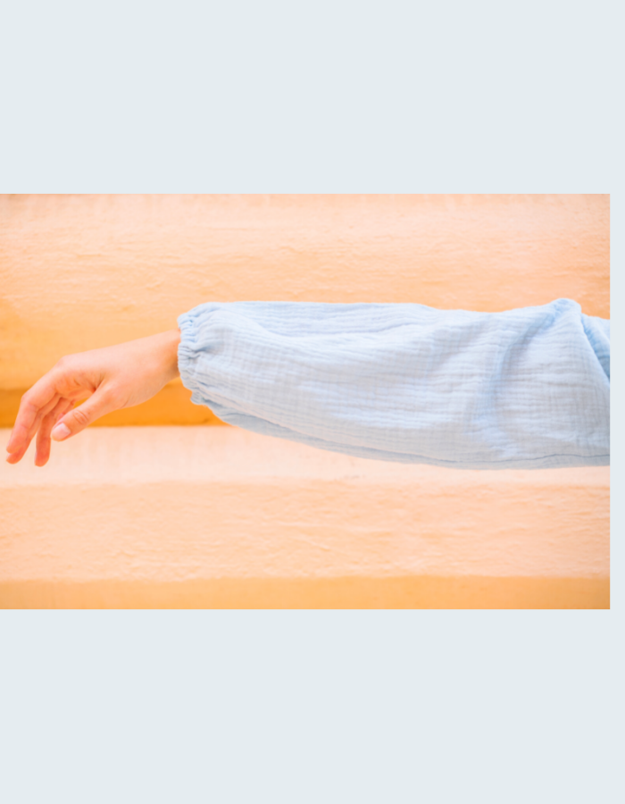 La chemise Amandine - Bleu clair  - En Stock - elleanor de provence, garde robe made in france