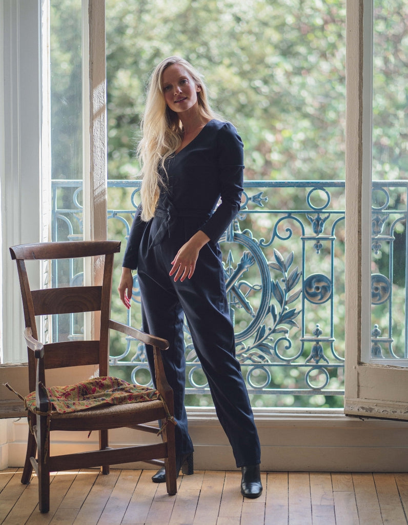 La combinaison Alicia Bleu Marine - En stock - elleanor de provence, garde robe made in france