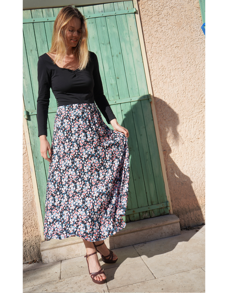 La Jupe longue Èze - Fleurs d'Azur - Personnalisable - elleanor de provence, garde robe made in france